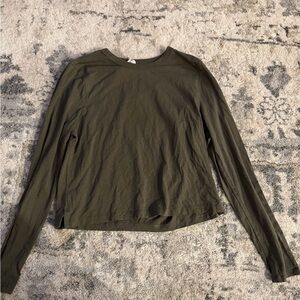 lululemon athletica Forest Green Long Sleeve cropped